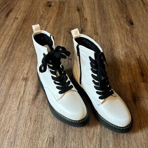 Madden Girl Black and White Combat Boots